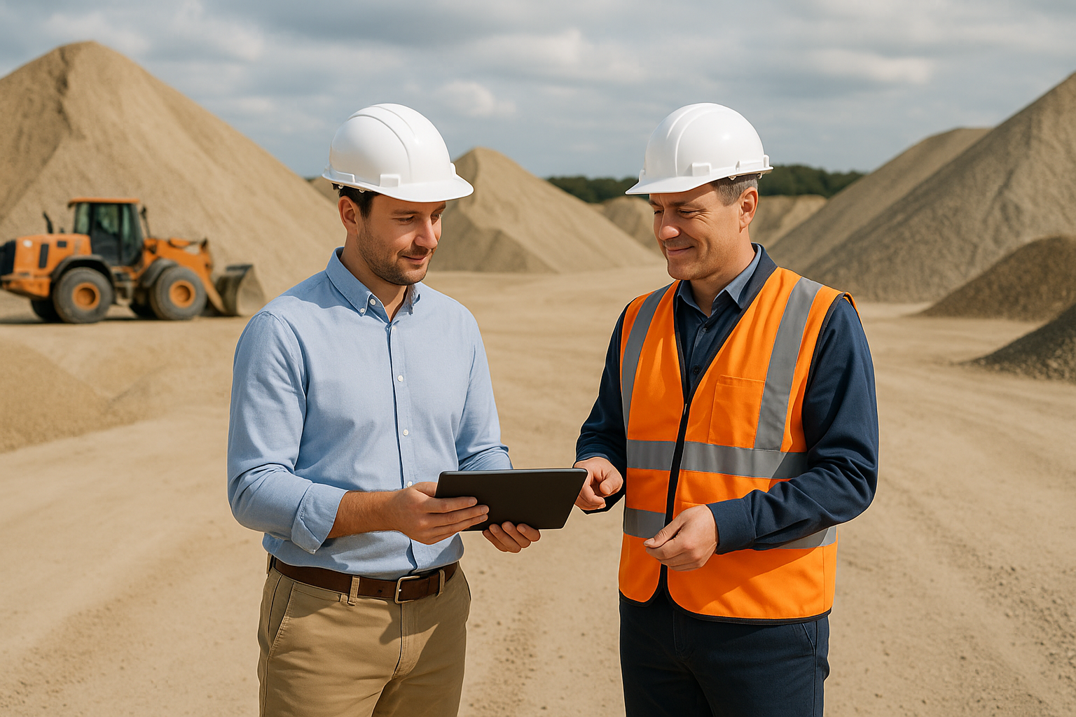 Slider block, Seller Company representatives at construction site
